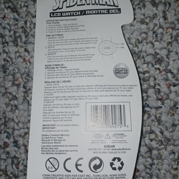 ✨️4/$10✨️Spiderman lcd watch 2008 - Picture 3 of 3